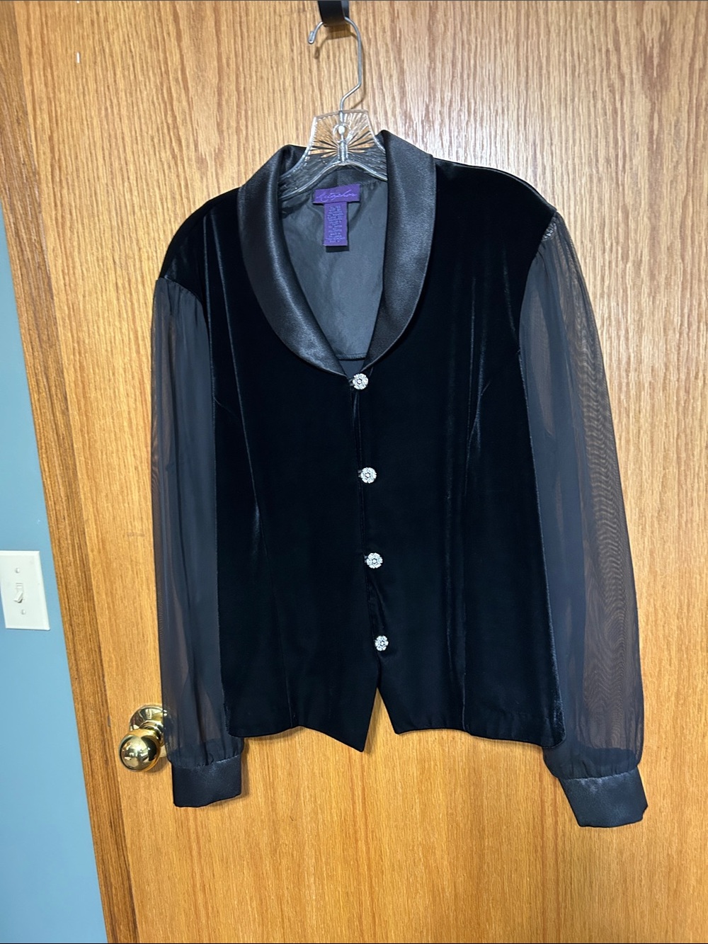 Vintage Metaphor blouse Black velvet Top size XL dark academia whimsigoth party